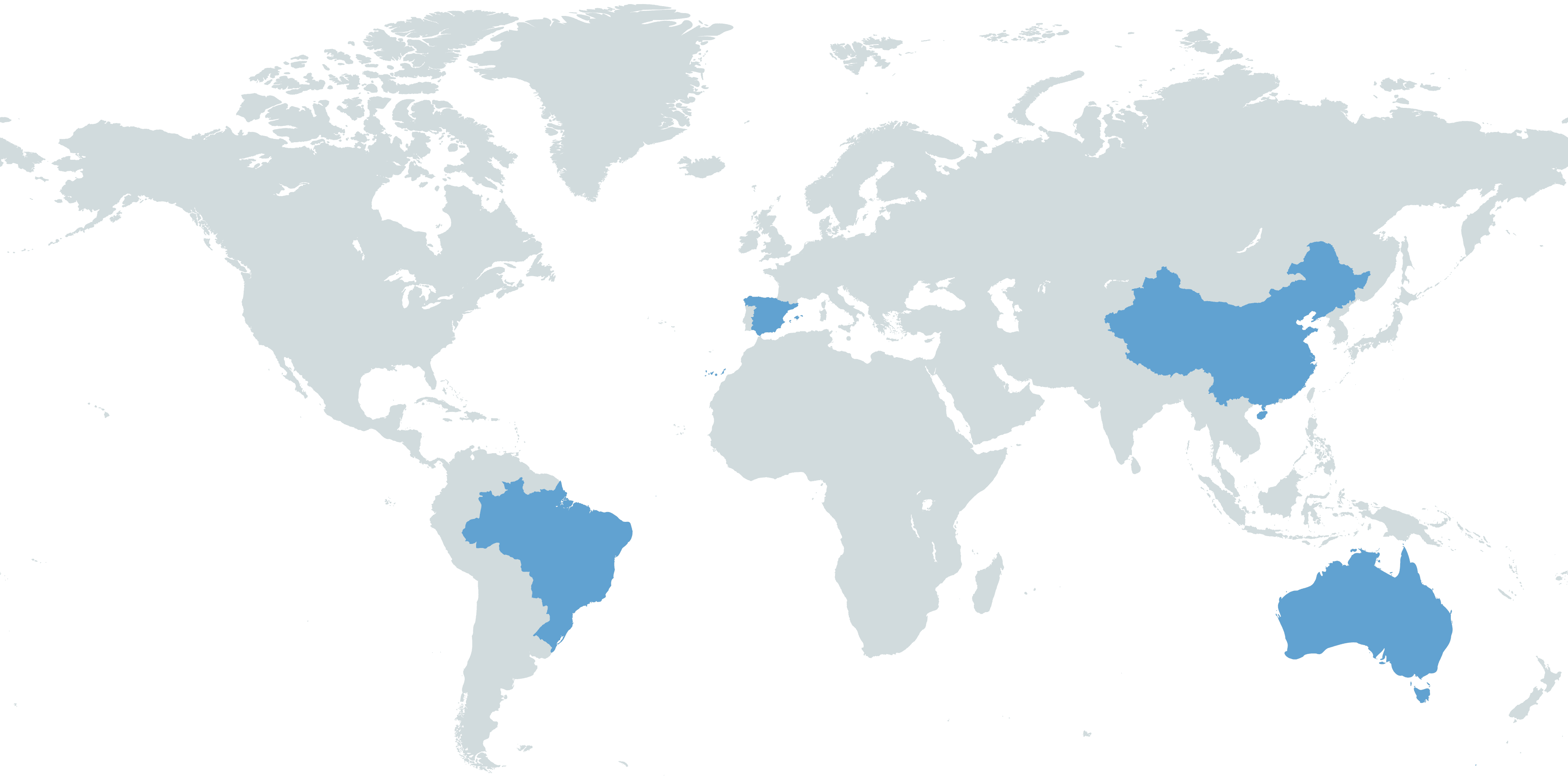 World map showing HOISTON partner coverage regions